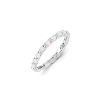 Sterling Silver Stackable Expressions Created Opal Ring | QSK1206 ,