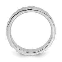 Sterling Silver Stackable Expressions Rhodium Ring | QSK303 ,
