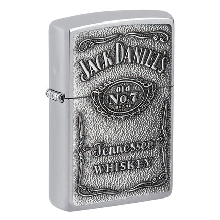 Zippo 250JD427 Classic Jack Daniels Pewter Emblem High Polish Chrome Windproof Lighter ,