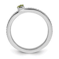 14k White Gold Stackable Expressions Peridot and Diamond Ring | SK2083 ,