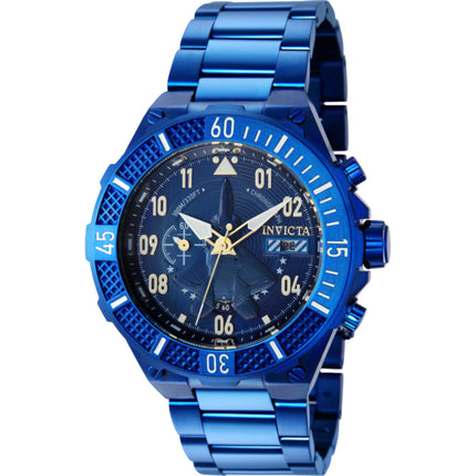 Invicta Men's Watch - Aviator Quartz Chronograph Date Blue Dial Steel Bracelet | 39908 ,