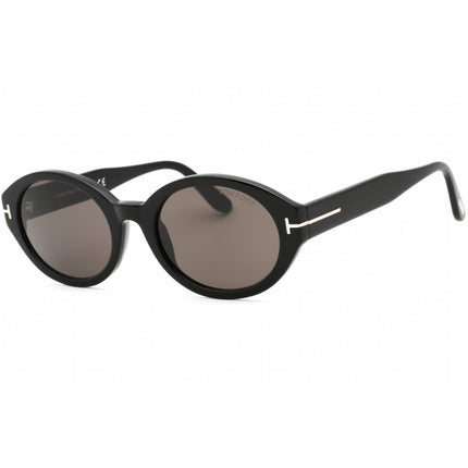 Tom Ford Women's Sunglasses - Shiny Black Plastic Oval Frame Smoke Lens | FT0916 01A ,