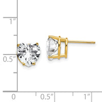 14k 8mm Heart Cubic Zirconia earring ,