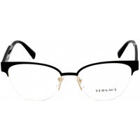Versace Women's Eyeglasses - Black/Gold Metal Cat Eye Half Rim Frame | VE1265 1433 ,