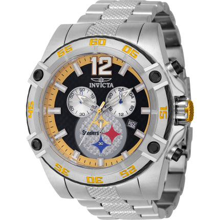 Invicta Men's Watch - NFL Pittsburgh Steelers Chrono Silver Steel Bracelet | 45414 ,