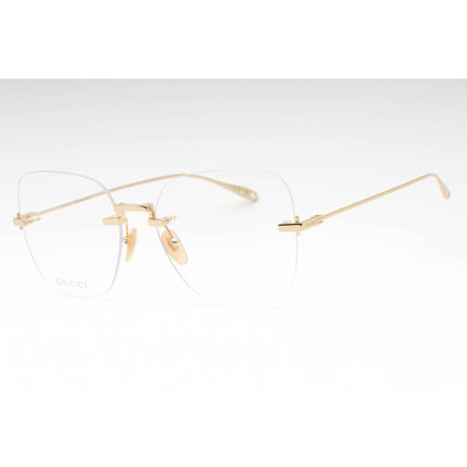 Gucci Women's Eyeglasses - Gold Metal Square Rimless Frame Clear Lens | GG1150O 002 ,