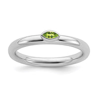 Sterling Silver Stackable Expressions Peridot Ring | QSK2131 ,