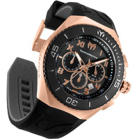 Technomarine Men's Watch - Manta Ocean Chrono Rose Gold Case Black Dial | TM-220009 ,