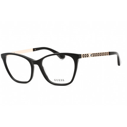 Guess Women's Eyeglasses - Shiny Black Plastic Cat Eye Full Rim Frame | GU2882 001 ,