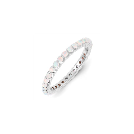 Sterling Silver Stackable Expressions Created Opal Ring | QSK1186 ,