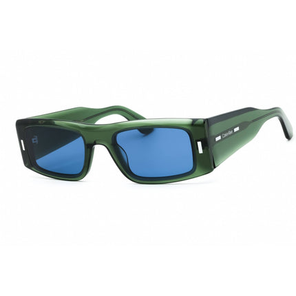 Calvin Klein Unisex Sunglasses - Green Acetate Rectangular Full Rim | CK23537S 300 ,
