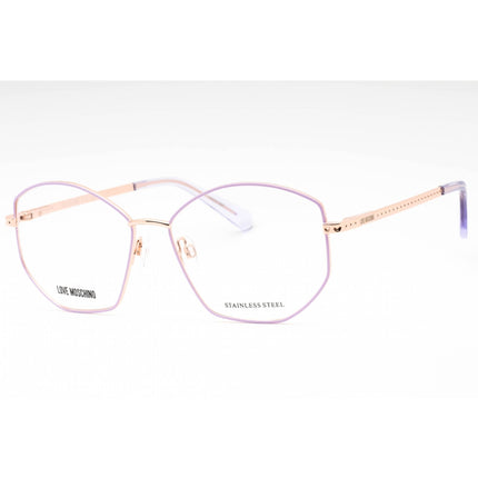 Moschino Love Women's Eyeglasses - Lilac Gold Copper Geometric Frame | MOL623 0LTA 00 ,