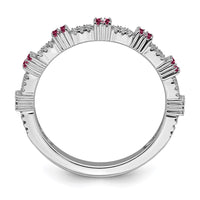 Sterling Silver Stackable Expressions Created Ruby & Diamond Ring | QSK2154 ,