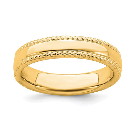 Sterling Silver Stackable Expressions Gold-plated Ring | QSK310 ,