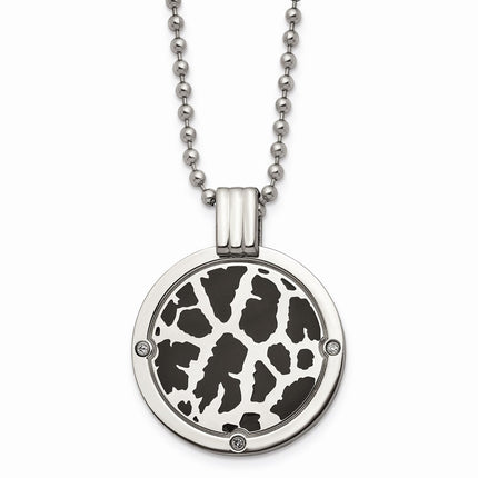 Titanium Black Enamel and 1/20ct. Diamond 24in Necklace ,