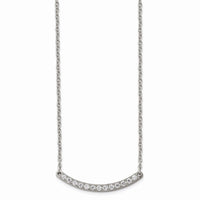 Titanium Polished with CZ Bar 20.5in Necklace ,