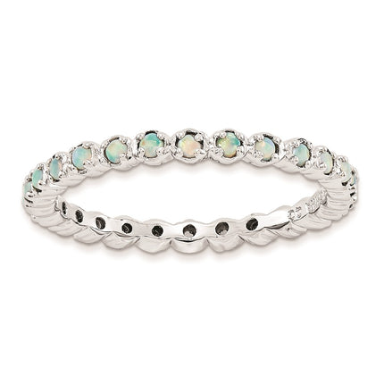 Sterling Silver Stackable Expressions Created Opal Ring | QSK989 ,