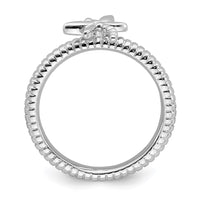 Sterling Silver Stackable Expressions Dragonfly Ring | QSK731 ,