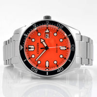 Citizen Men's Watch - Eco-Drive Orange Dial Stainless Steel Bracelet | AW1760-81X ,
