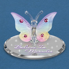 Believe in Miracles Butterfly Glass Figurine
