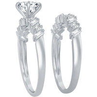 Classic Women's Multi-Shaped White CZ Ring Set - W-2408 ,