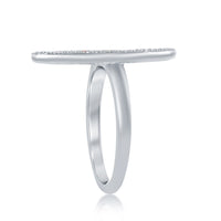 Sterling Silver White Opal Irregular Shape with CZ Ring - W-1972 ,