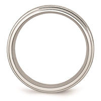 Stainless Steel Grooved Edge 8mm Brushed and Polished Band | SR87 ,
