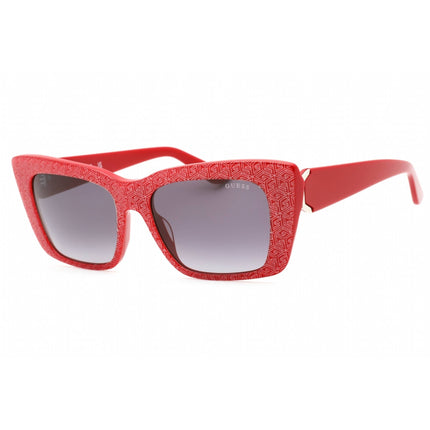 Guess Men's Sunglasses - Shiny Red Cat Eye Frame Gradient Smoke Lens | GU7890 66B ,