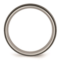 Titanium Grooved 6mm Black IP-plated Polished Band | TB317 ,