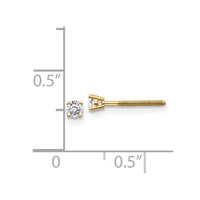 14ky .15ct. SI3 G-I Diamond Stud Thread on/off Post Earrings ,