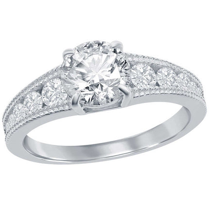 Classic Women's 7mm Round Channel Set Band Ring - W-2851 ,