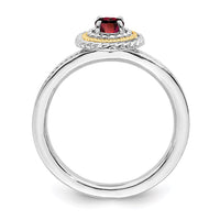 Sterling Silver & 14k Stackable Expressions Sterling Silver Garnet Ring | QSK914 ,