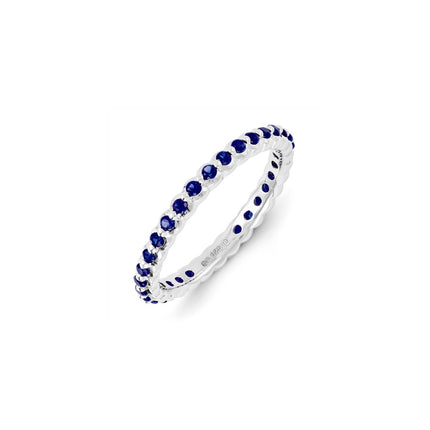 Sterling Silver Stackable Expressions Created Sapphire Ring | QSK1181 ,