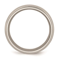 Titanium Grooved and Beaded Edge 8mm Polished Band | TB133 ,