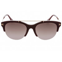 Tom Ford Women's Sunglasses - Shiny Bordeaux Plastic Pilot Shape Frame | FT0517 69T ,