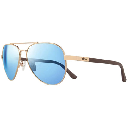 Revo Unisex Sunglasses - Raconteur Blue Water Lens Pilot Gold Frame | 1011 04 BL ,