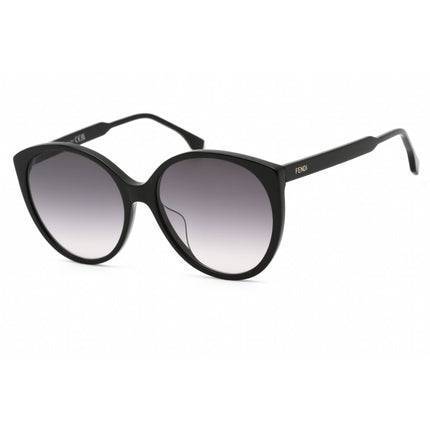 Fendi Women's Sunglasses - Black Plastic Oval Frame Grey Gradient Lens | FE40029U 01B ,