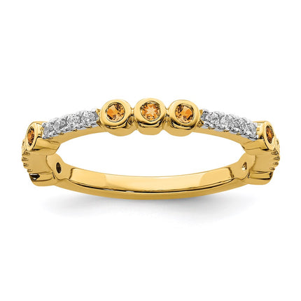 14k Stackable Expressions Citrine and Diamond Ring | SK2074 ,