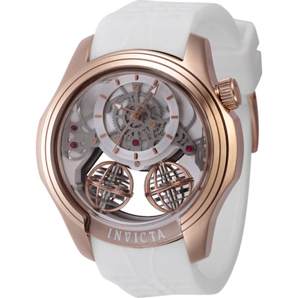 Invicta Men's Watch - Specialty Quartz Silver and Rose Gold Dial White Strap | 47376 ,