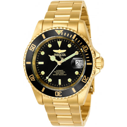 Invicta Men's Watch - Pro Diver Automatic Black Dial Yellow Gold Bracelet | 8929OB ,