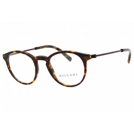 Bvlgari Men's Eyeglasses - Havana Plastic Full Rim Round Shape Frame | 0BV3052 504 ,