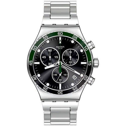 Swatch Unisex Watch - The May Collection Dark Green Irony Chrono Bracelet | YVS506G ,