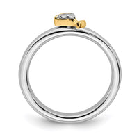 Sterling Silver Stackable Expressions Gold-Plated Martini Glass Dia. Ring | QSK2167 ,