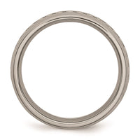 Titanium Polished Grey Carbon Fiber Inlay 6mm Band | TB388 ,