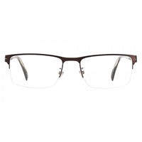 David Beckham Unisex Eyeglasses - Matte Brown Rust Rectangular Frame | DB-1068 005N ,