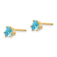 14k 5mm Trillion Blue Topaz Earrings ,
