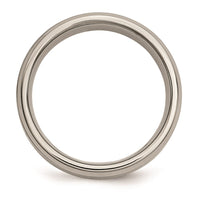 Titanium Satin & Polished with Diamonds 7mm Band | TB262AA ,