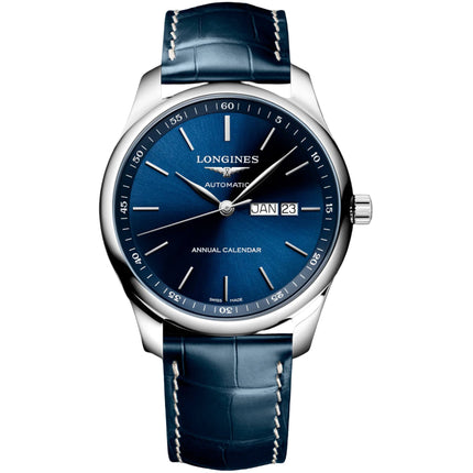 Longines Men's Watch - Master Automatic Blue Dial Leather Strap Date | L29204920 ,