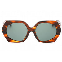 Tory Burch Women's Sunglasses - Dark Wood Brown Horn Geometric Frame | 0TY7195U 19553H ,