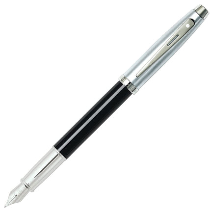 Sheaffer 100 Fountain Pen - Chrome and Black Body with Polished Nickel Grip | E09313 ,